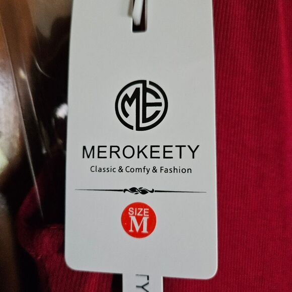 Merokeety Ribbed Maroon Red Sleeveless Romper Jumpsuit – Women’s M / Medium NWT - Picture 6 of 6